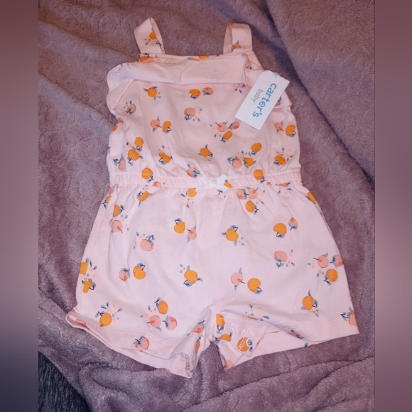 Carter's Other - *HP* Carter's NWT Baby Girls Pink Peach Romper 18 m 🍑